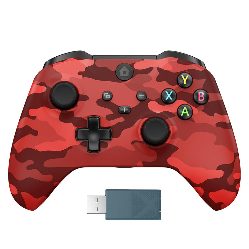 Kamylorus Wireless Controller for X-BOX One/PC, Camo Red | Hall Effect Gamepad, Turbo, 2.4G Plug and Play, Dual Vibration, 3.5mm Headphone Jack, for X-BOX One S/X, X-BOX Series S/X, PC Red Camo