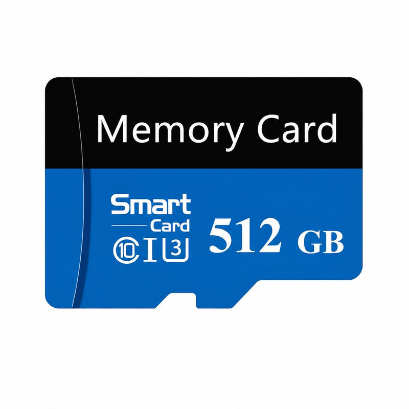 SD Card 512GB with Adapter, TF Memory Card, 512G UHS-I Class 10 A1 Memory Card for Smartphones, Cameras, Tablets (Blue)