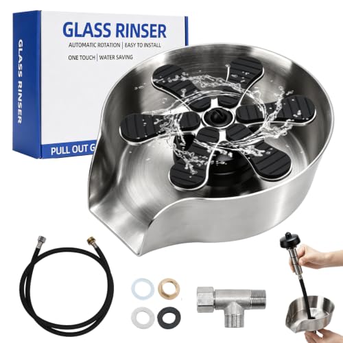 2 in 1 Glass Rinser for Kitchen Sink, Silver