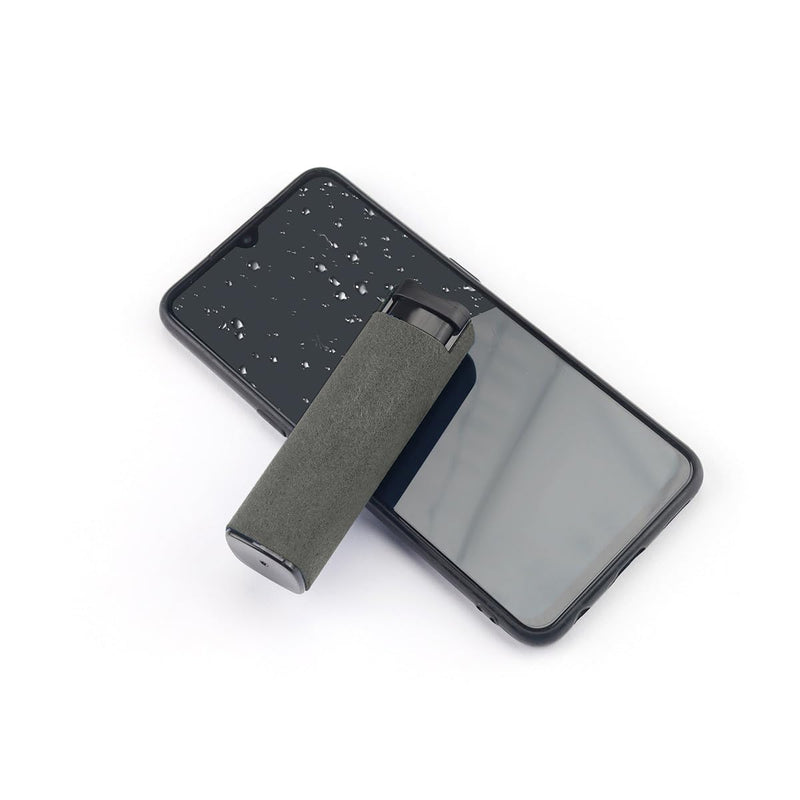 2-in-1 Microfiber Screen-Cleaning Tool with Spray Bottle and Cloth, Portable Dry Cleaner for Phones Tablets TVs Glasses Cars, Grey