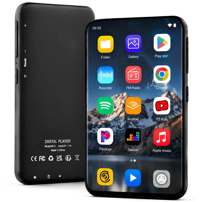 80GB MP3 Player with Bluetooth and WiFi, Spotify Music Player, Hi-Res Lossless Audio MP4 Player, 4.02Inch HD Touchscreen, Supports Spotify, Amazon Music, Audible Black-80GB