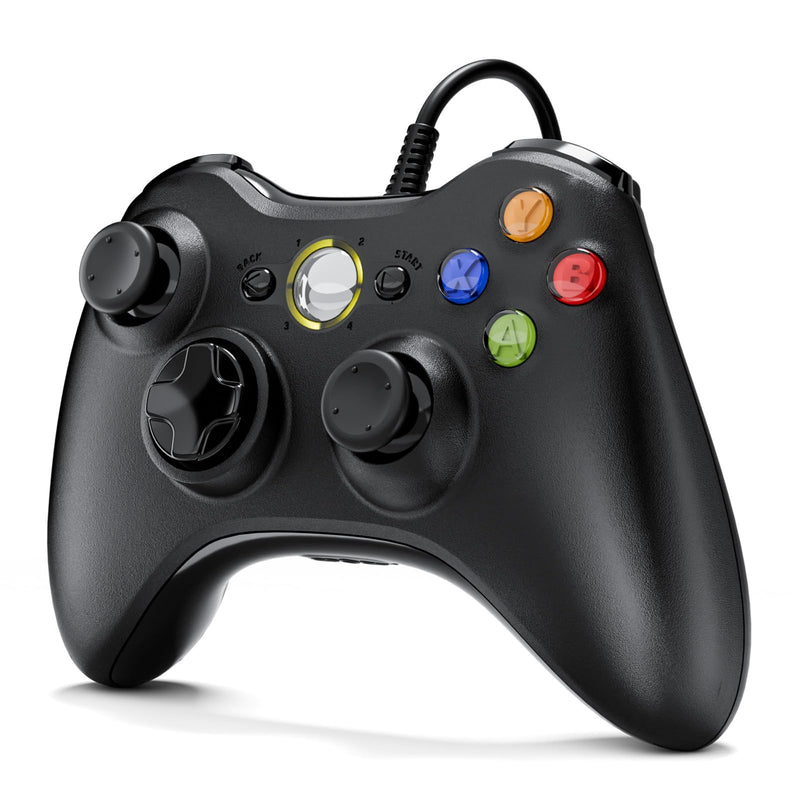 VILINAYA PC Controller, Wired Controller Compatible with Microsoft Xbox 360 & Slim/PC Windows 10/8/7, with Upgraded Joystick, Black 1 pc