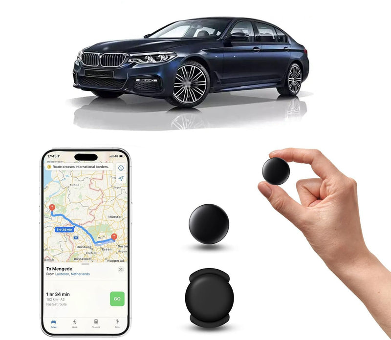 GPS Tracker for Vehicles – No SIM Required, Hidden Magnetic Car Tracker, Real-Time GPS Tracking for Kids, Car, Pets, No Monthly Fee, Works with Apple Find My, 2026 Upgraded (Black) Black