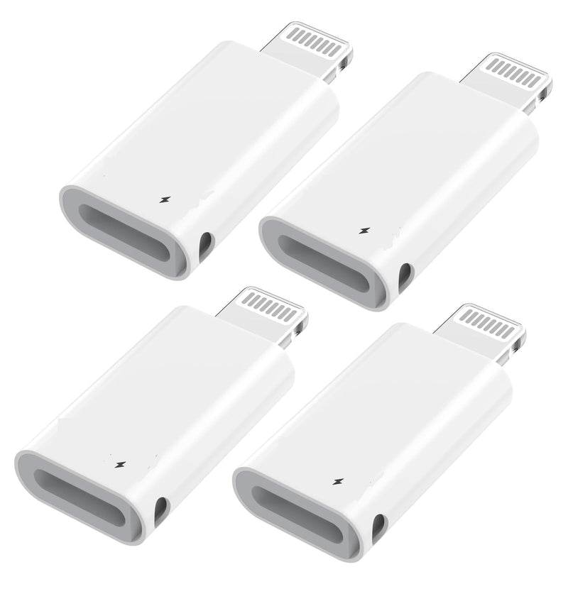 [Apple MFi Certified] 4 Pack USB C to Lightning Adapter | Lightning Male to Type C Female Adapter Support USB Wall Fast Charger Adopter for iPhone 14/13/Pro Max/12/11/X/8 Car Charger