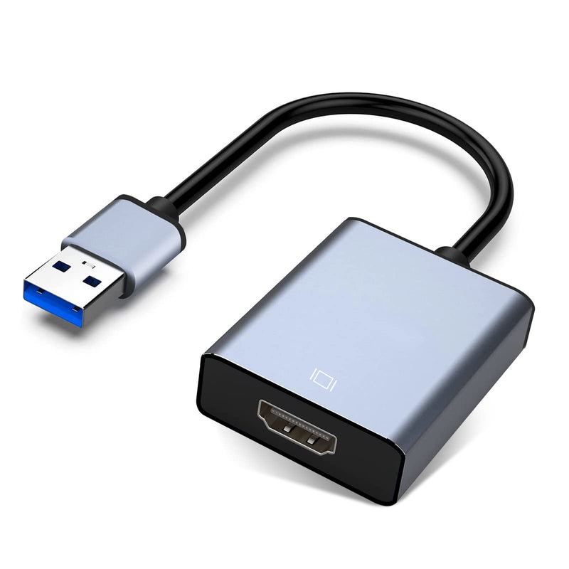 USB to HDMI Adapter, USB 3.0/2.0 to HDMI for Multiple Monitors | 1080P Compatible with Windows XP/7/8/10/11 and Mac os, Grey