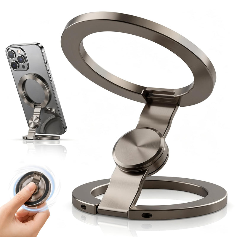 Magnetic Phone Stand Fidget Spinner,Fidget Spinner Magnetic Phone Holder,360° Flip for Gym Home(Black) Black