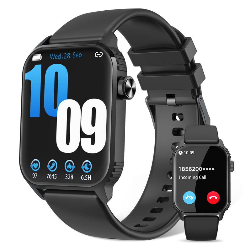 Smart Watch for Men, 120+ Sports Modes Smartwatch with 1.83" HD Touchsreen, Sleep Monitor, IP67 Waterproof, Bluetooth Call & Music Control Fitness Watch for iPhone/Android (Black) Black