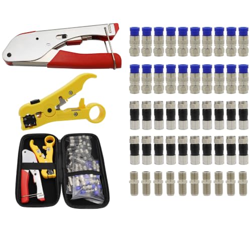 Coax Cable Crimper Kit – RG6/RG59/RG11 Tool Set with Bag