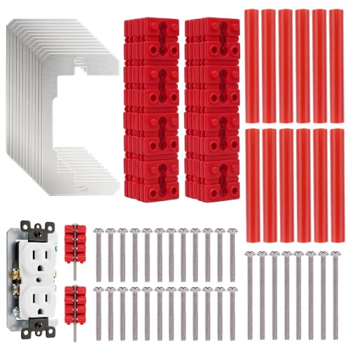 104PCS Outlet Spacers Electrical Box Extender Kit with 6-32 Screws 104
