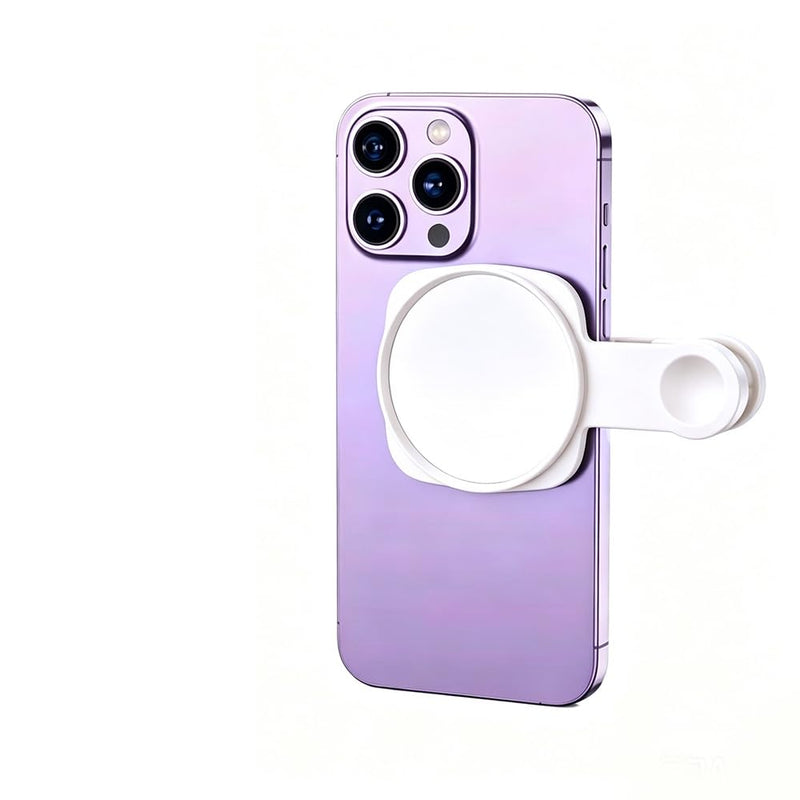 HD Selfie Mirror for Phone Back Camera, Universal Clip-on Vlog Accessory | HD Selfie Mirror Phone Back Camera with practical functional design, ideal for desk, office and travel for phone White
