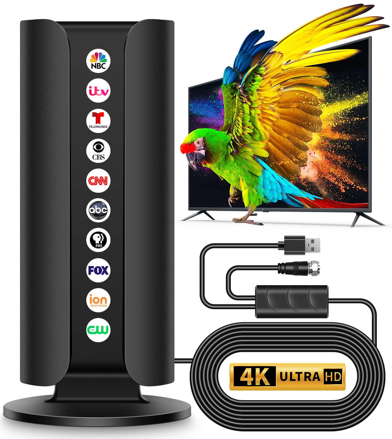 2026 TV Antenna for Smart TV, 5000+ Miles Range Strongest Digital HD TV Antenna Indoor Ourdoor with Amplifier Signal Booster, Waterproof Design,8K 4K 1080p Support 360°,33.8FT Cable 33.8FT