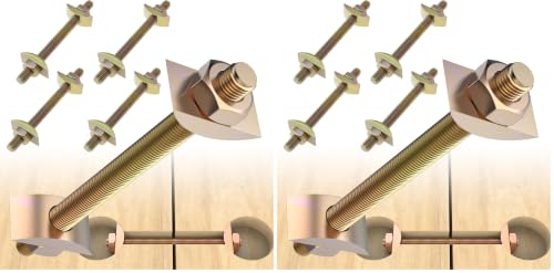 4 Sets M8x100mm Countertop Connector Bolts, Furniture Fastening Kits, Drawbolt Joint Connectors with Half Moon Spacers for Butcher Block, Bed Frame, Wardrobe Assembly (Pack of 2) M8x100mm (Pack of 2)