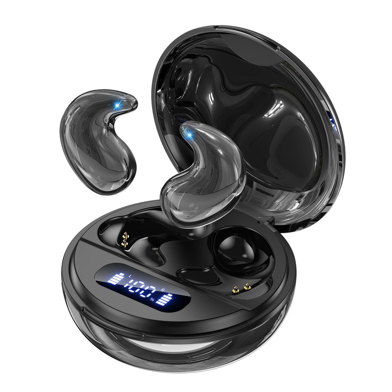 Sleep Earbuds for Side Sleepers, Invisible Flat Bluetooth Sleeping Earbuds, Zero Pressure White Noise Sleep Headphones, No Lights or Alerts, Tiny Hidden Earbuds for All Night Undisturbed Sleep Jet Black