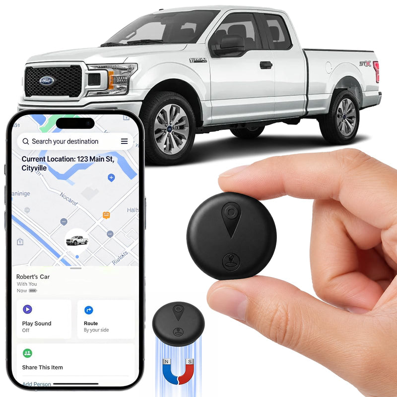 GPS Tracker for Vehicles, Real-Time Tracking for Cars, Magnetic, iOS Only | No Monthly Fee or SIM Card, Works with Find My; IP68 Waterproof, 365-Day Battery for Cars, Motorcycles and Bikes, Black 1PCS