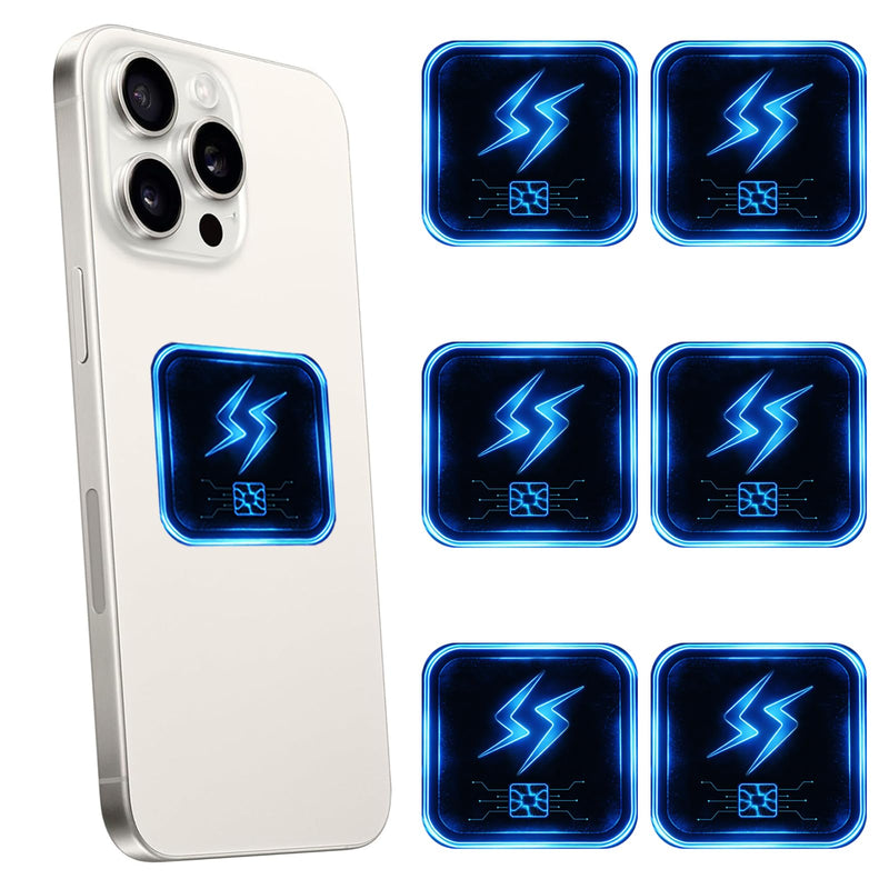6 Pcs Cell Phone Protection Stickers,Blocker Equipment Stickers for Laptops Computers Wi-Fi TV All Electronics Decices - Lightning Style (Black&Blue) Black&blue