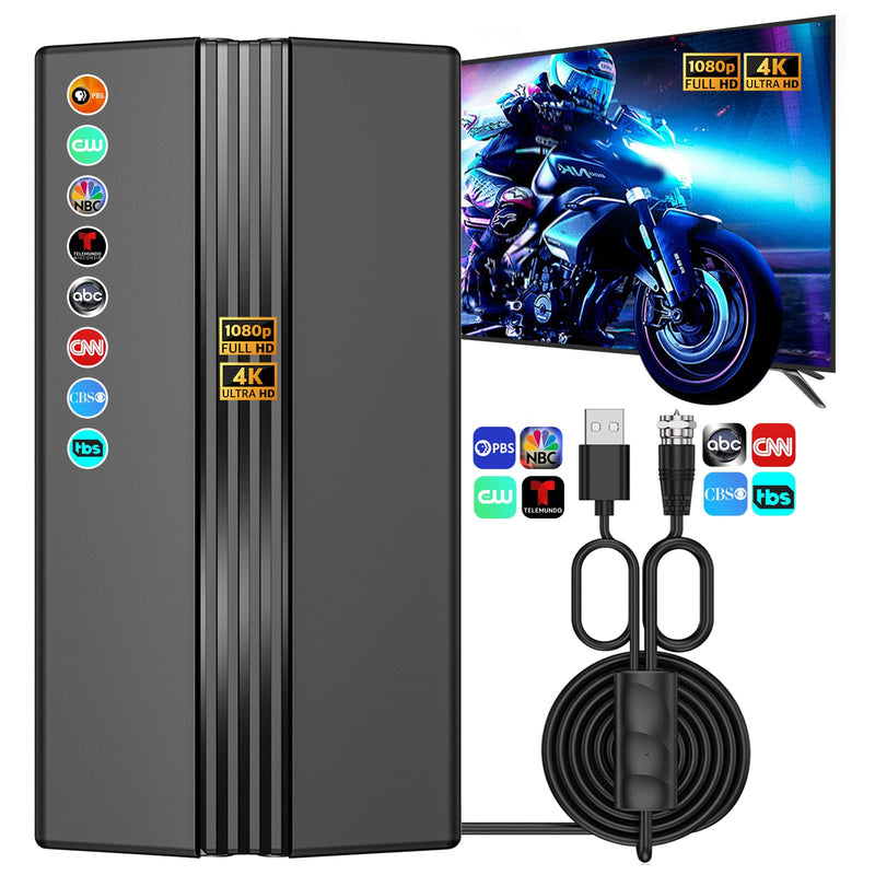 TV Antenna Indoor,2026 Digital TV Antenna for Local Channels | 3000+ Miles Range ,360°&Long Range Reception, 4K HD 1080P, Easy Installation,with Signal Booster 1