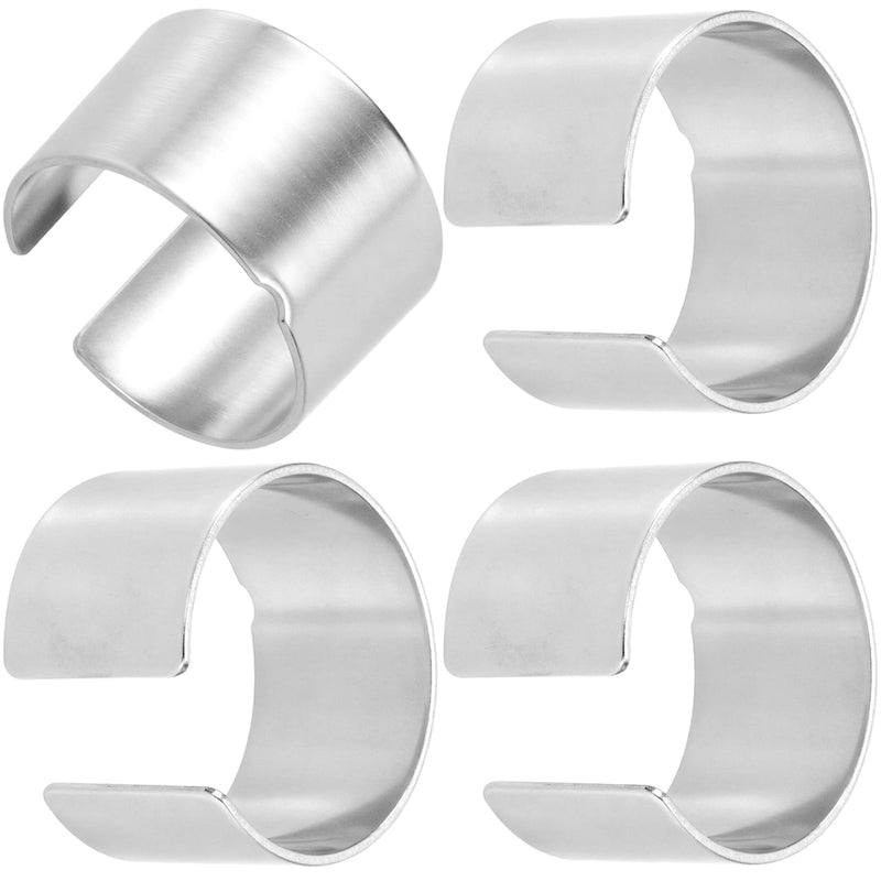4Pcs Battery Post Shims, Car Battery Terminal Shim, 0.75In, Silver | Automotive Battery Terminal Adapter Sleeve, Car Audio Video Connection Part Accessories, Copper Made, 0.75×0.45 in