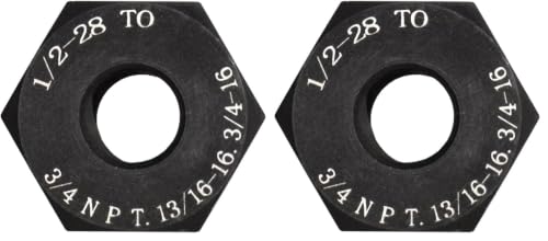 Steel Thread Adapter Convert 1/2-28 to 3/4 NPT, 13/16-16, 3/4-16 (Pack of 2) 1/2 inch x 1.36 inches (Pack of 2)