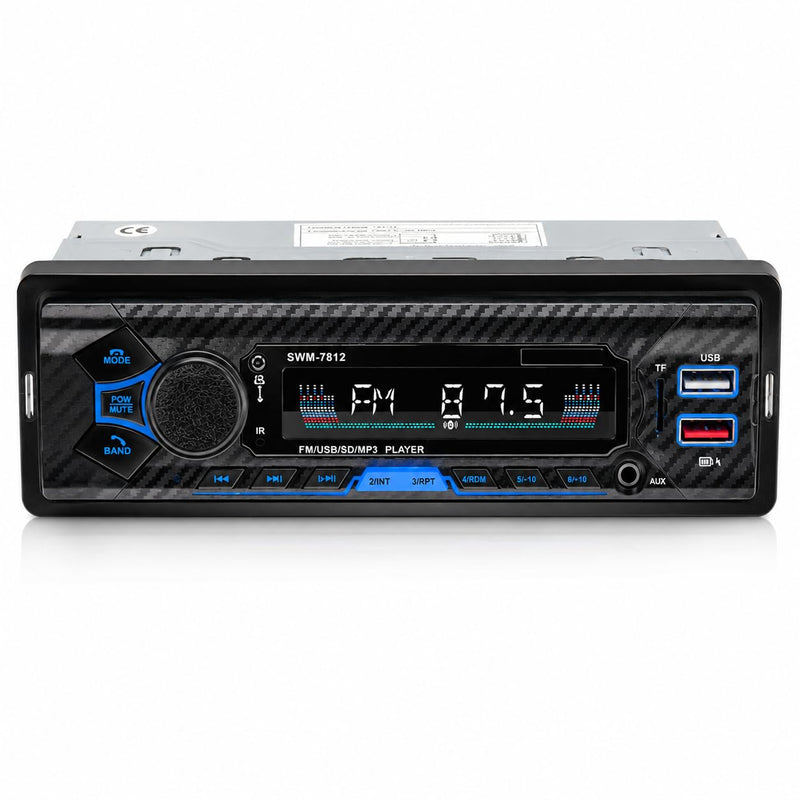 Single Din Car Radio Stereo with Bluetooth | AI Voice Control, Steering Wheel Control, FM Radio, USB Fast Charging, AUX Input & Subwoofer Output