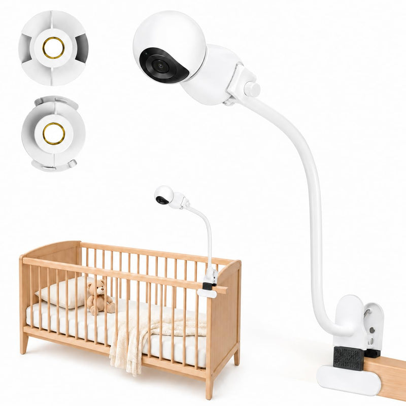 Baby Monitor Mount for HelloBaby: HB65/HB6550/HB66/HB248/HB30 | Adjustable Flex Stand - 3-Second Tool-Free Clamp - Non-Slip Rubber Grip - Secure for Crib - Fits 15-60mm Rail