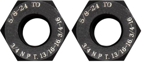 Steel Thread Adapter Convert 5/8-24 to 3/4 NPT, 13/16-16, 3/4-16 (Pack of 2) 3/4 inch (Height), 3/4 inch (Diameter) (Pack of 2)
