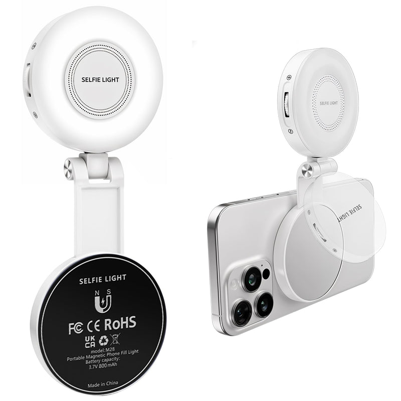 Magnetic Phone Selfie Light - Ring Lights Mirror Phone Attachment | Compatible for iPhone MagSafe Android with Magnetic Ring - Portable LED Fill Light for Selfies Camera Photo Video Recording 1 Pack