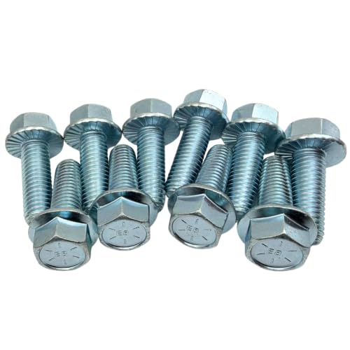 1/2"-13 x 1-1/2" Grade 8 Hex Serrated Flange Bolts, Pack of 10 | SAE J429 High-Strength Coarse Thread Fasteners for OEM, MRO & Industrial Applications | Clear Zinc Trivalent Plated Bolts Only