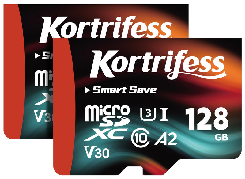 2-Pack 128G Micro SD Card, microSDXC TF Card UHS-I Memory Card | Read Speed 120MB/s, Class 10, C10, U3, A2, V30 for DSLR Camera 4K UHD Full HD Video Recording (2 Pack)