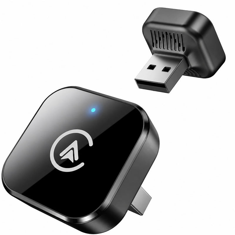 Wireless CarPlay Adapter & Android Auto Adapter, 2-in-1 Mini Dongle, Wired to Wireless, Plug & Play, Fast Auto Reconnect, Stable Low-Latency Connection, for iPhone & Android, Cars 2016+, Black