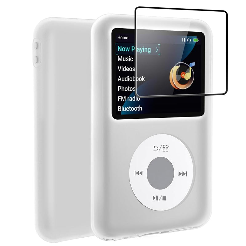 Silicone Case for innioasis Y1 Mp3 Player, Soft Anti-Scratch Cover with Screen Protector, Slim Lightweight Full-Body Protection -Mist White translucent