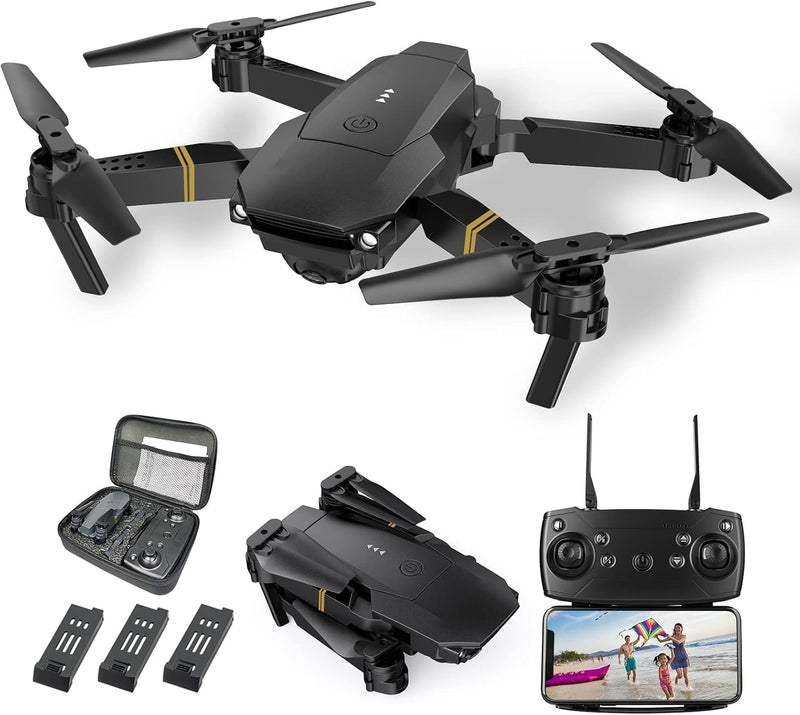 Drones with Camera for Adults 4K 1080P 3 Batteries Foldable Mini Drone with Camera, Altitude Hold, One Key Take Off/Landing, 3 Speed Mode, 3D Flip, for15 Years Old Up (Blue012) Blue012