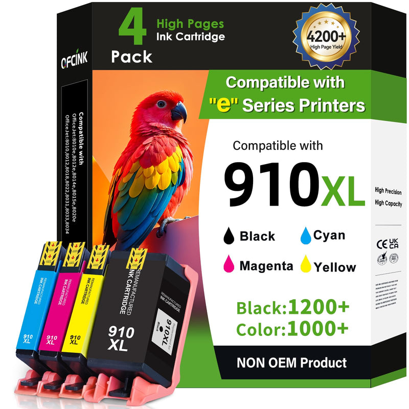 910XL Ink Cartridges Combo Pack Replacement for HP 910 HP 910XL Ink | Compatible with HP OfficeJet Pro 8025e 8025 8028e 8028 8035e 8035 OfficeJet 8015e 8022e 8015 8022 Printers