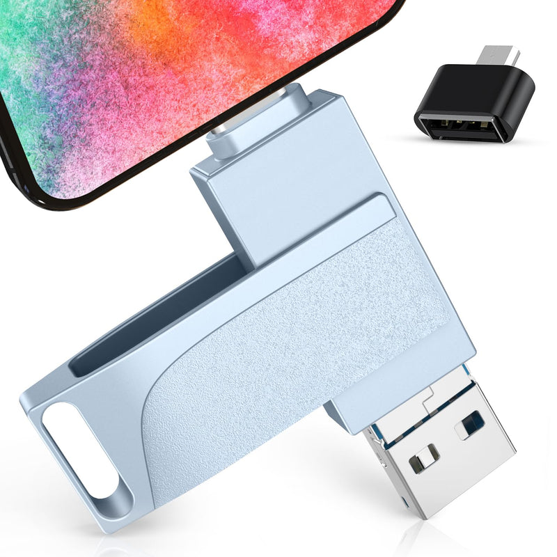 512GB Photo Stick for Smartphones, 4in1 Functionality, Directly Transfer Photos to USB Drive, Supports Storage of Photos/Videos/Various Files, Compatible with iPhone/iPad/Android/PC and More. 512GB grey