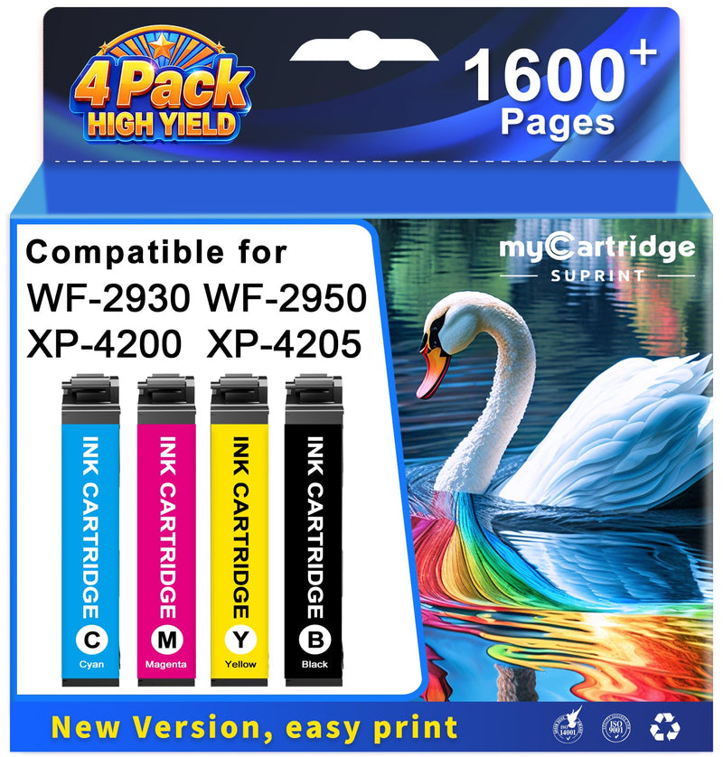 MC SUPRINT Remanufactured Ink Cartridge Replaced for Epson 232XL 4 Pack | Latest Chip High Yield Ink Work for XP-4200 Printer Ink cartridges XP-4205 WF-2950 WF-2930 Fits Home Homework School Office
