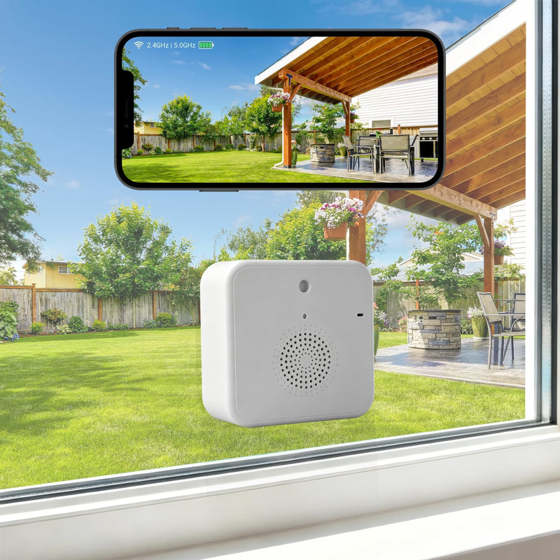 2K Wireless Window Camera with 45-Day Battery, 2.4/5G WiFi, 6s Pre-Roll | 100% Wireless: No Wires, No Outlets, No Drilling. 4MP Color Night Vision & Anti-Glare. Magnetic Mount for Rentals & Homes 1 Large Battery