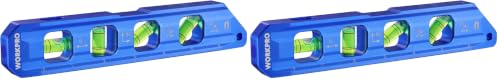WORKPRO 8 Inch Magnetic Torpedo Level Conduit Bubble Level (Pack of 2) 8inches (Pack of 2)
