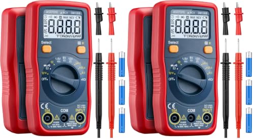 AstroAI DM130B Multimeter, 4000 Counts, Auto-Ranging, Capacitance Testing (Pack of 2)