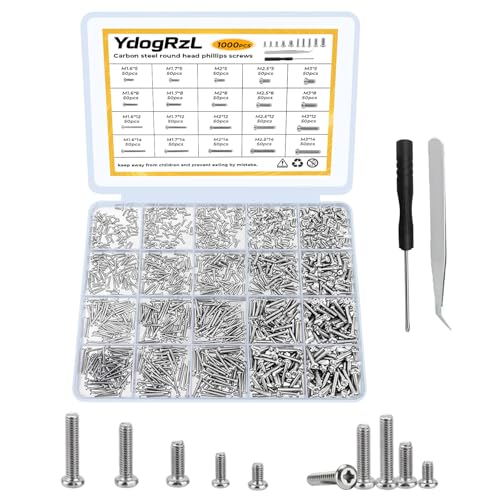 1000pcs Small Screws Kit for Electronics Tiny Screws M1-M3