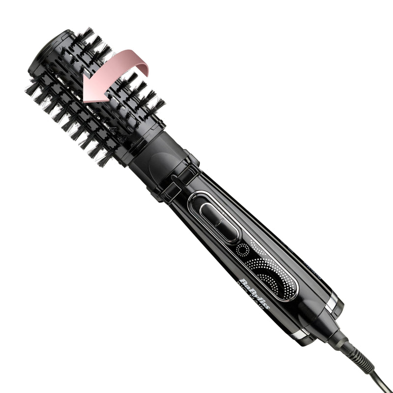 BaByliss Big Hair Rotating Hair Dryer Brush - Dry and Style in One Step, 2 Speeds & Alternating Directions, Ionic Frizz-Control, 50mm Barrel, Black, 2885U 2885U - UK PLUG