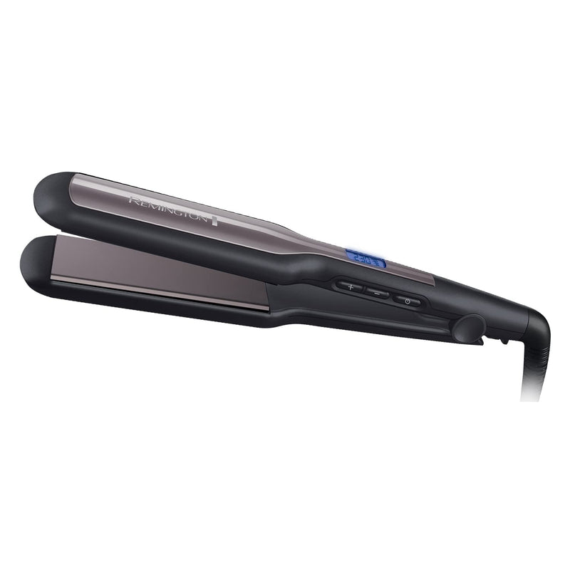 Remington Hair Straightener Advanced Ceramic coating for Sleek & smooth glide, Wide longer length 110mm floating plates, Digital display, Heat proof pouch, Up to 230°C, S5525 Black Grey | Digital Display, Heat Proof Pouch, Up to 230°C Max Temp, S5525 M...