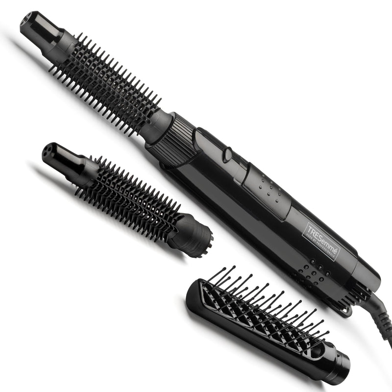 TRESemme Full Finish Air Styler - 300W Hair Dryer Brush With 3 Interchangeable Brush Heads, Curl Release Button, 3 Heat Settings, Cool Shot, Swivel Cord, Black, 5265TU