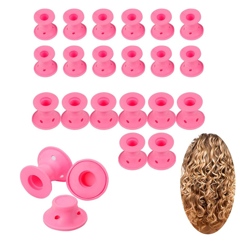 TRIXES Silicone Heatless Hair Rollers, 24PK - 12x Large & 12x Small | Suitable for All Hair Types - Easy Heatless Curls, Get Mermaid Beach Hair Overnight