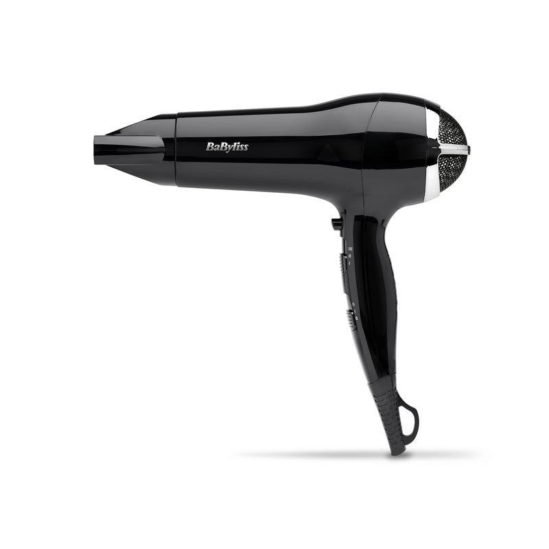 BaByliss Power Smooth Hair Dryer - Powerful and Lightweight, 2400W Fast Drying, Ionic for Frizz-Control, 3 Heat & 2 Speed Settings Plus Cool Shot, Black, 5736CU Single