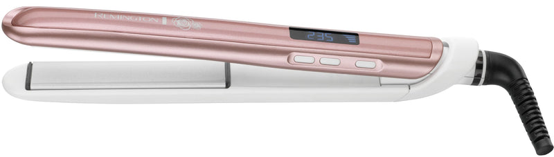 Remington Hair Straightener, Advanced Ceramic Coating, 110mm, Rose Pearl | Long 110mm Floating Plates, LCD Screen, 150-235°C Range, with elegant rose pearl finish, Storage Pouch Included