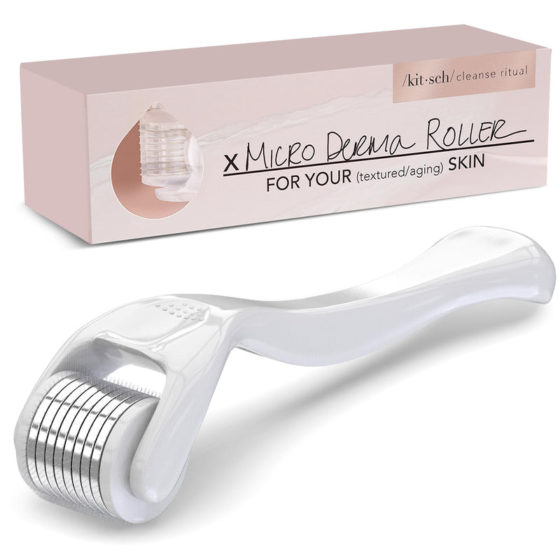 Kitsch Derma Roller – Skin Care Tool & Face Roller for Boosting Absorption of Serums & Oils - Beard Derma Roller for Men - Easy-to-Use Beauty Roller for Skin, Beard & Hair Growth | Skin Care Tool & Face Roller for Boosting Absorption of Serums & Oils, ...