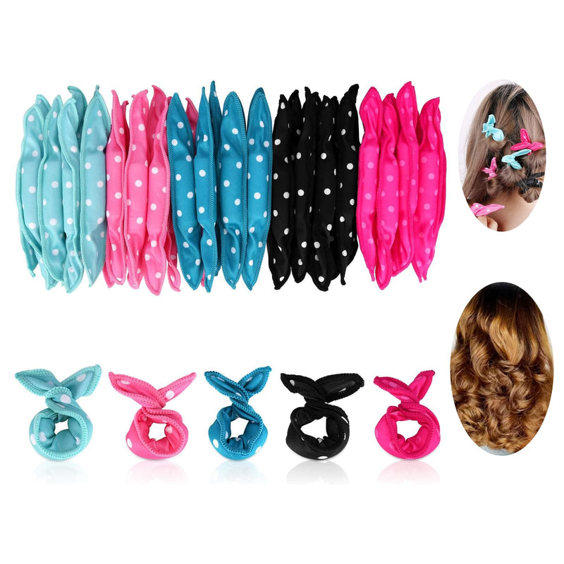 40pcs=5 Color*8pcs Flexible Foam Sponge Hair Curlers, No Heat Hair Curlers Magic Pillow Soft Rollers Hair Care DIY Styling Tools Comfy to Sleep on
