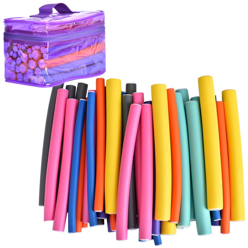  [AUSTRALIA] - Foam Hair Rollers, Queta 42pcs No Heat Hair Curlers Flexible Rollers Hair Rods For Long Hair Rollers