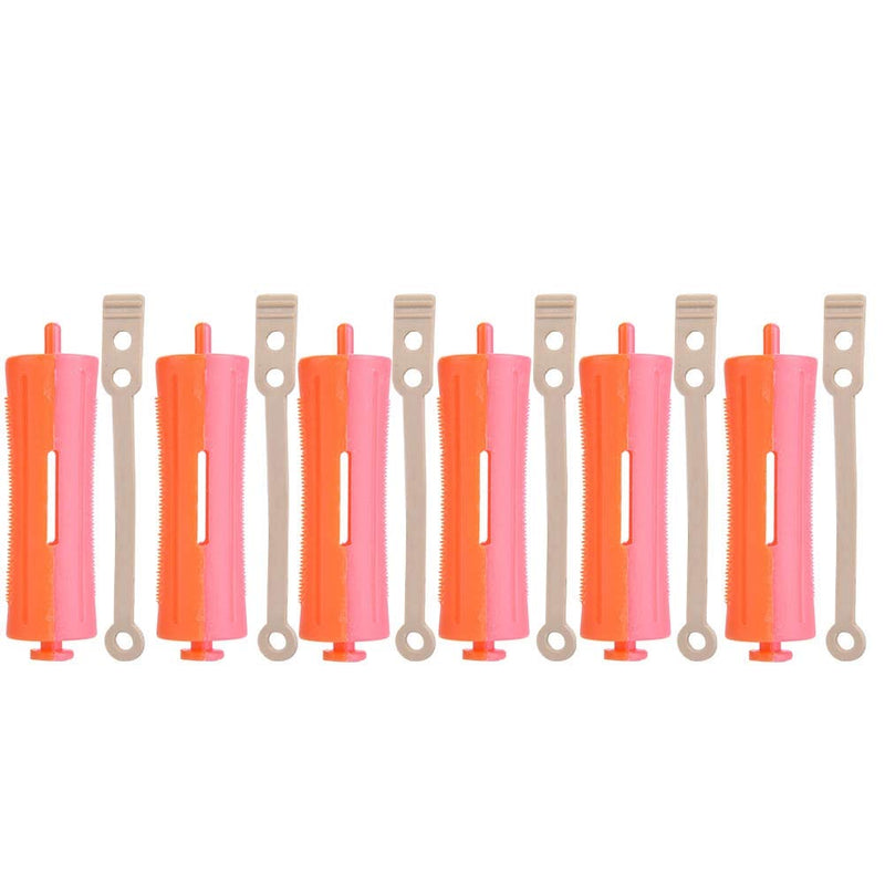 Hairdressing Perm Rods, SH-10 (9x2.4cm) Anti-Skid Hair Rollers for Hairdressing Hair Styling Heat Perm Wave Rod with Rubber Band for DIY Hair Styling and Curling | Thickened Anti‑Slip Design, Concave Even Penetration, Comfortable Grip, 6Pcs Set, Univer...