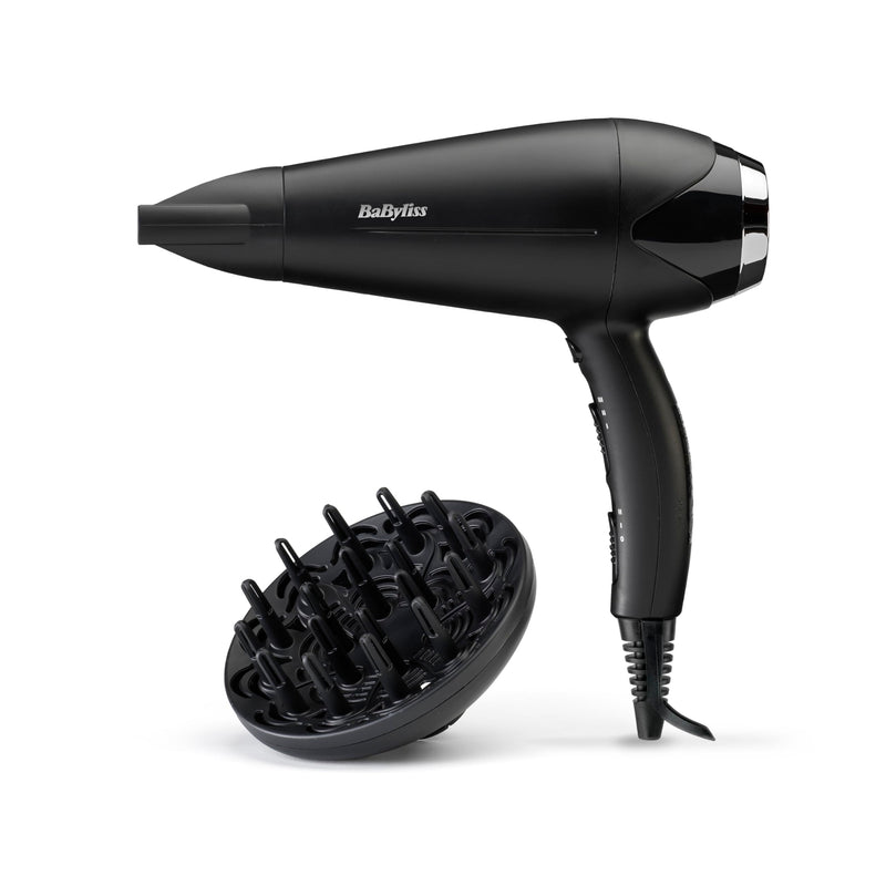  [AUSTRALIA] - BaByliss Turbo Smooth Hair Dryer - 2200W Powerful Blow Dryer, Large Diffuser, Ionic Frizz-Free Conditioning, 3 Heat & 2 Speed Settings, Black, 5572U 5572U - UK SKU