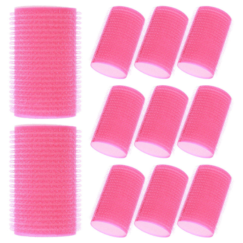 Beaupretty 12pcs Self Grip Hair Rollers Set Sponge Hair Curler Adhesive Hairstyling Roller Professional Hairdressing Tools for Women Home Salon (Rosy） Picture 1